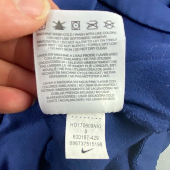 Nike Dri-fit blue long sleeve zippered athletic hoodie Men's size Small - Picture 7 of 11